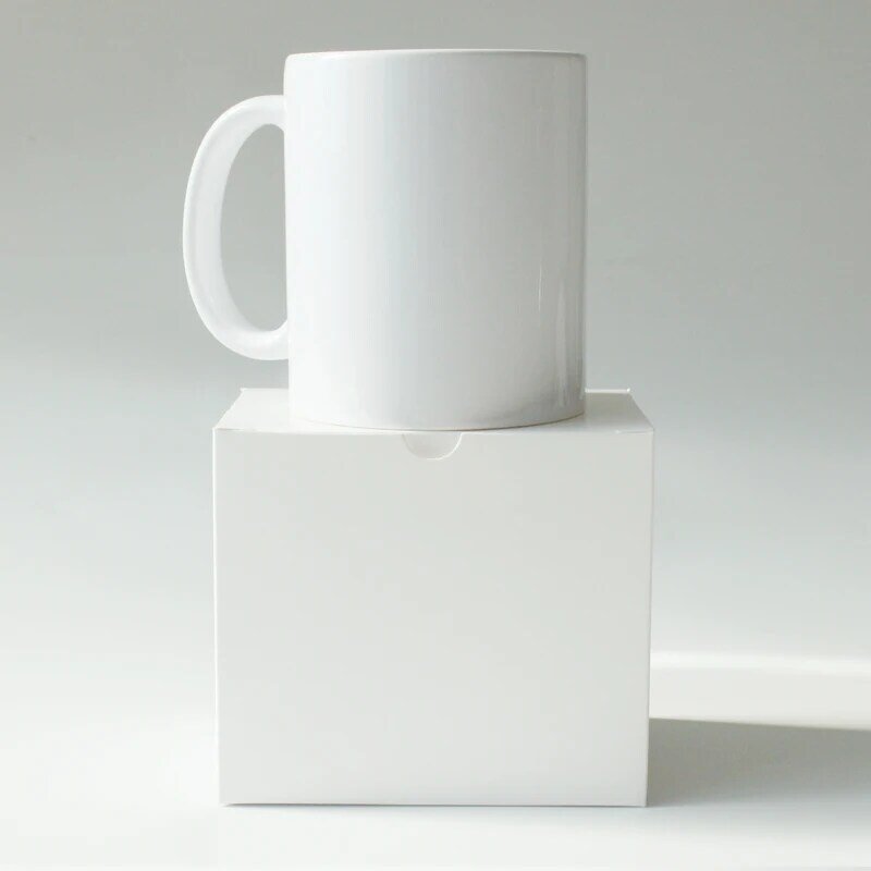 Caixa De Embalagem De Caneca, Caixa De Cor De Papelão Branco, Caixa de presente para 11 oz Cup, Produto personalizado