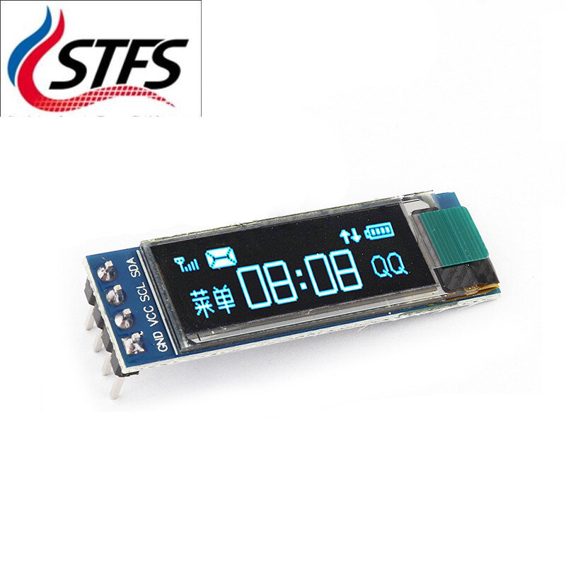Module OLED LCD LED pour Ardu37, technologie d'affichage, communication IIC, blanc et bleu, 0.91 pouces, 0.91 pouces, 0.91 pouces, ogeneX32, SSD1306