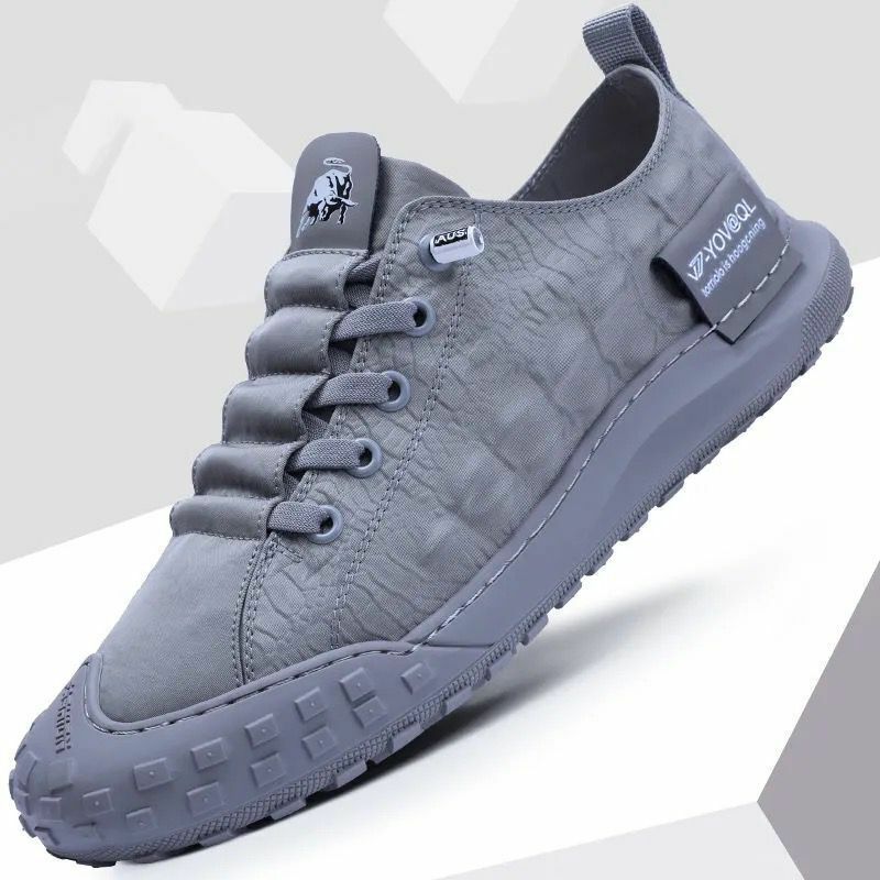 Zapatillas de deporte informales transpirables para hombre, zapatos planos resistentes al desgaste, sin cordones calzado de trabajo, tenis masculinos