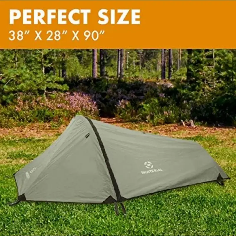 Single Person Personal Tent - Lightweight One Person Tent with Rainfly, 2lbs 9oz,Stakes,Poles and Guylines Included Freight free