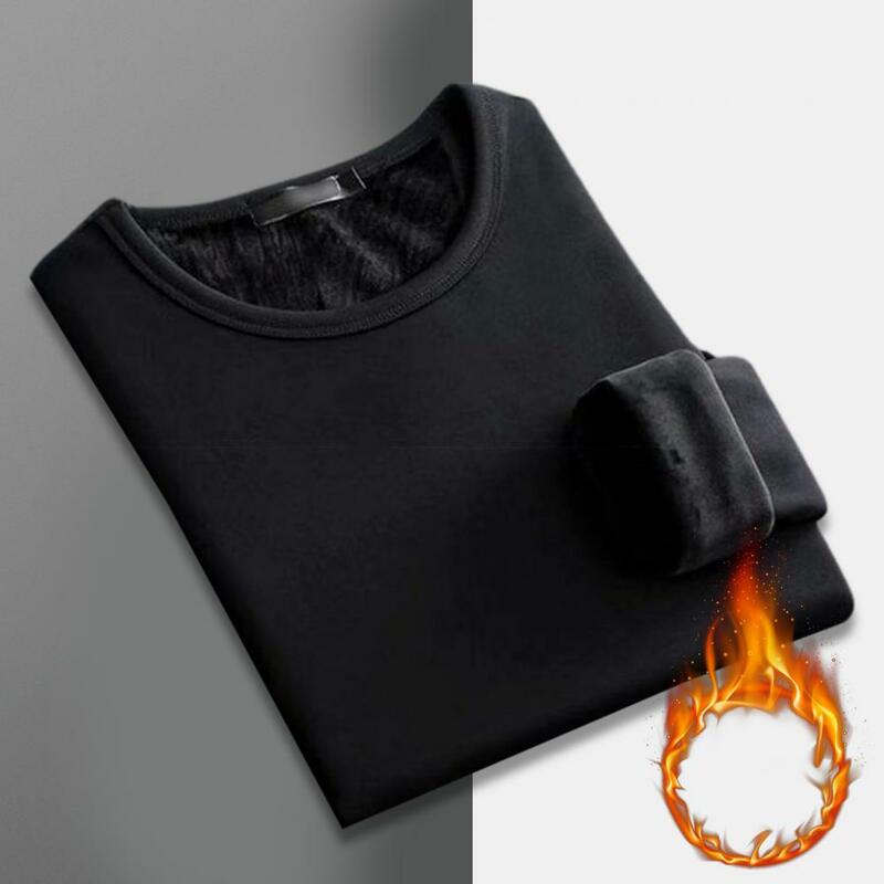 Stylowy męski sweter prosta koszula utrzymuje ciepła, Slim dopasowanie wycięcie pod szyją koszula męska
