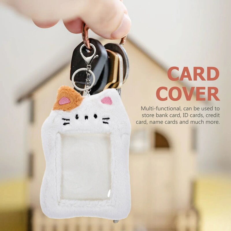 Pluszowy rękaw na karty z kreskówek Widoczny rękaw na kartę Dekoracyjny pluszowy rękaw na kartę z kotem Pluszowy rękaw na kartę Visible Decor