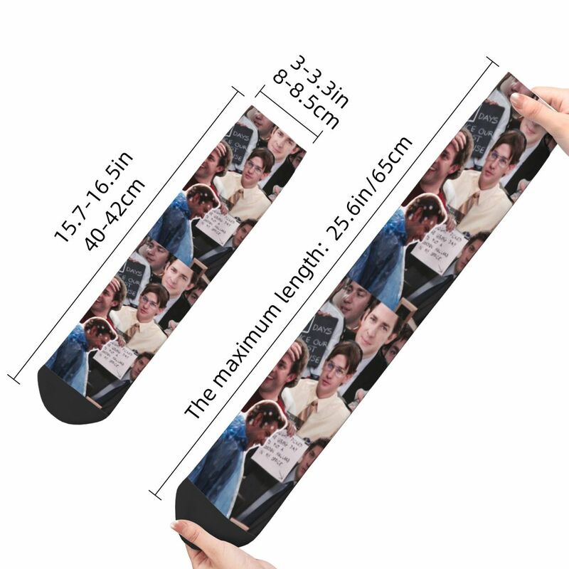 Офисные Юмористические носки Jim Halpert, мужские женские модные носки для ТВ-шоу, сумасшедшие носки на весну, лето, осень, зиму, носки средней длины, подарок