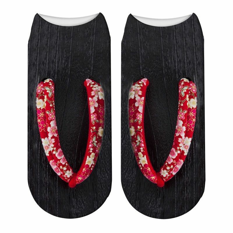 New 3D Printed Skull Canvas Shoes Toe Flip Flops Funny Creative Pure Cotton Ankle Socks Unisex Halloween Christmas Gift Socks