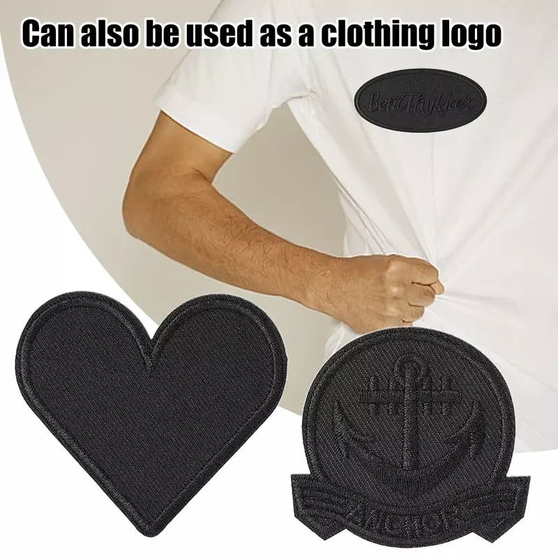 10 шт., черные самоклеящиеся нашивки для пуховиков, брюк, футболок, одежды
