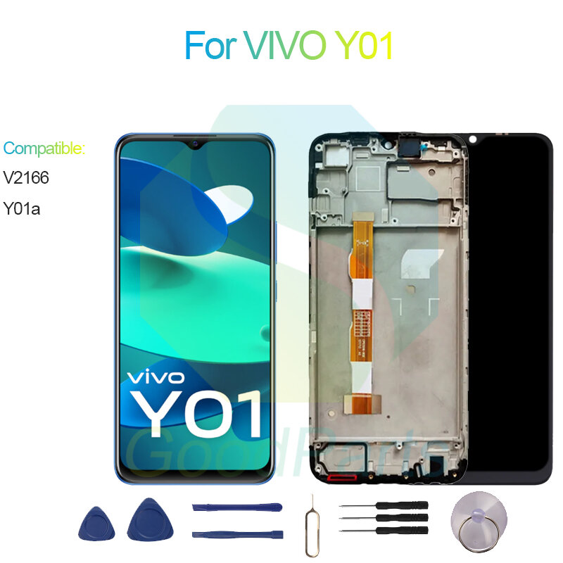 Voor Vivo Y01 Scherm Vervanging 1600*720 V2166 Y01a Voor Vivo Y01 Lcd Touch Digitizer