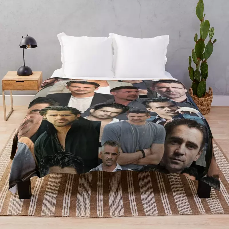 Colin farrell photo collage Throw Blanket Thermal Thermal Thermal For Travel warm for winter coperte