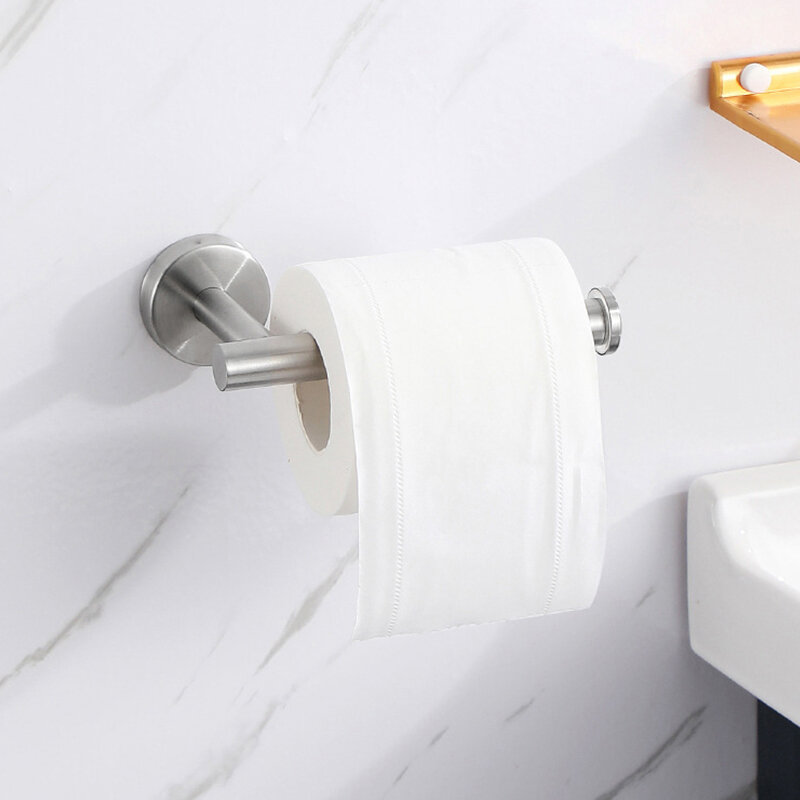 3 buah/Set rak handuk Toilet yang dipasang di dinding Hitam Perak 304 baja tahan karat aksesori perangkat keras kamar mandi Set cincin handuk