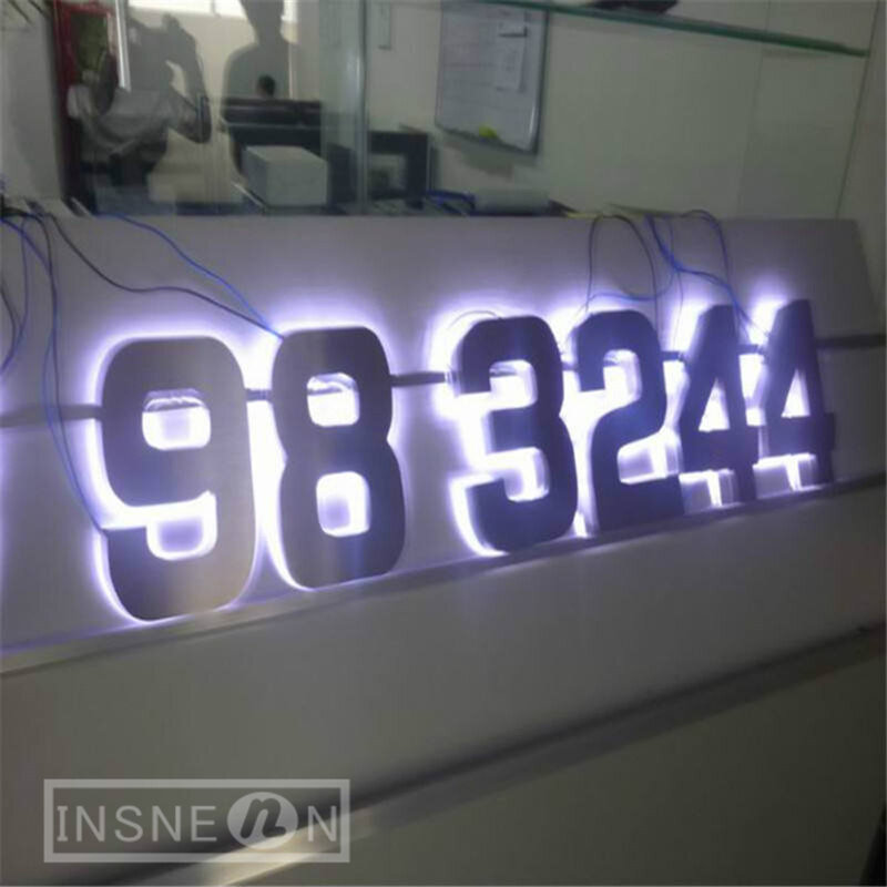 Customized Stainless Steel Backlit House Numbers Outdoor Waterproof Door Marker Letter Sign for the Wall
