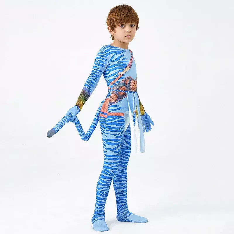 Avatar Kostüm für Kinder Avata die Art und Weise des Wassers Cosplay Bodysuit für Jungen Mädchen Weihnachten Halloween Party Kind Kleidung