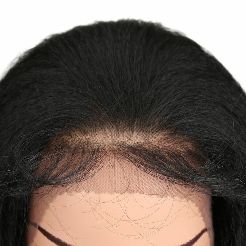 Peluca Rubia de moda para mujer, pelo largo y liso, pelucas delanteras de encaje sintético, gancho de media mano, peluca Natural sin pegamento femenina