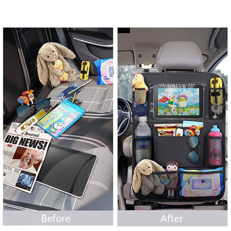 Waterproof Vehicle Storage Sundries Bag Car for Seat Back Protector Cover for Children Baby Kick Mat Protect Bag
