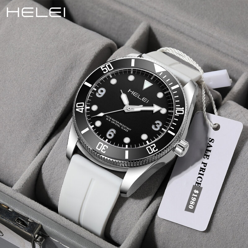 HELEI new sports street helmsman series multi-function quartz movement 2024 men's quartz watches men's waterproof watches