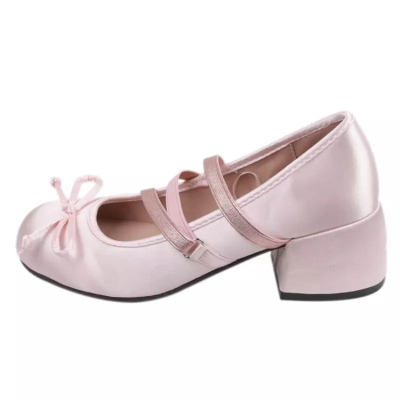 Mary Jane-zapatos de tacón alto para mujer, calzado elegante con nudo de mariposa, poco profundo, para fiesta, verano, 2024