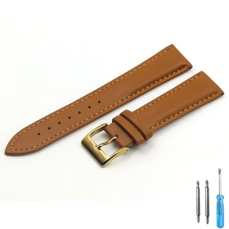 Pulseiras de couro genuíno para homens e mulheres, substituição de bezerro, pulseiras de relógio de pulso, acessórios, 18mm, 20mm, 22mm