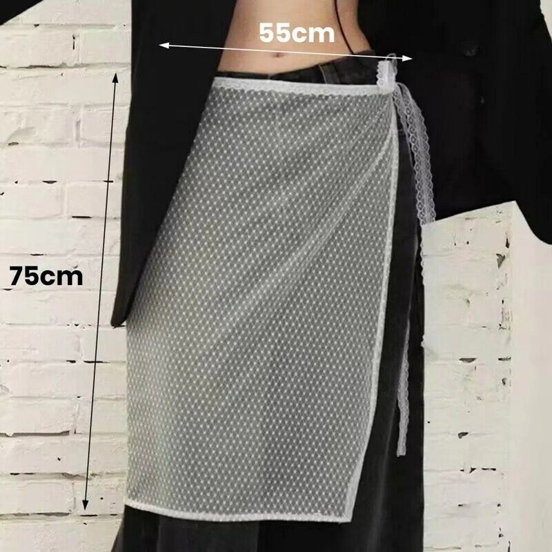 Spring Summer Korean Ins Blogger Unique Lace Layered Gauze Skirt with Tie Up Girl Stacked Skirt Streetwear Wrap Skirt