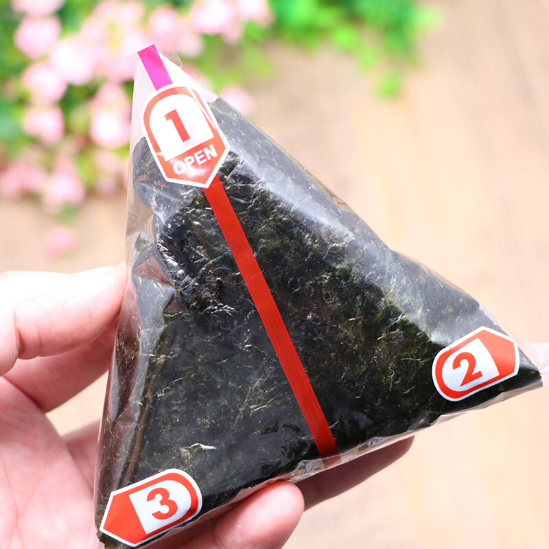 50pcs Lovely Cartoon Triangle Rice Ball Packing Bag Nori Seaweed Onigiri Sushi Bag Sushi Making Mold Tools Bento Accessories