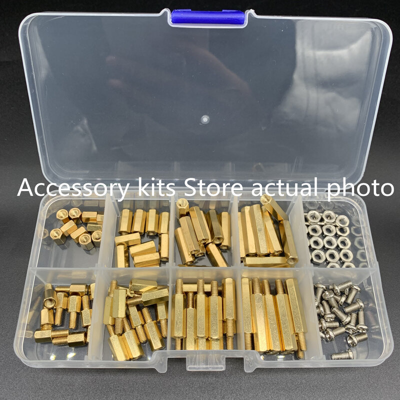 120 boxed M3 stainless steel screws, nuts, brass hexagonal copper columns, isolation columns, spacing column combinations