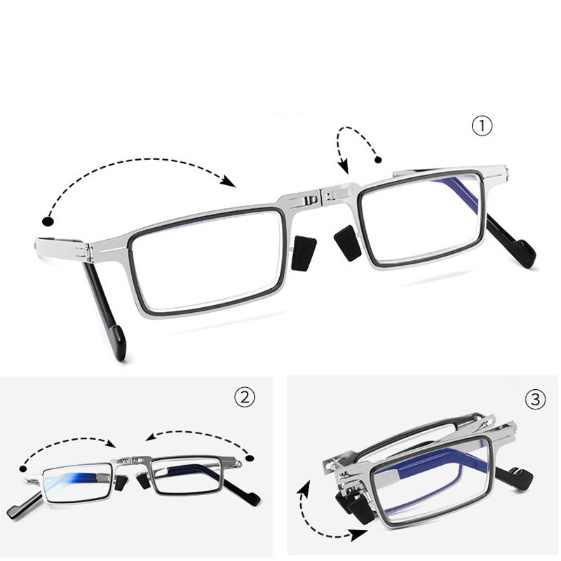 남녀공용 접이식 독서 안경, 노인용 투명 렌즈, 블루 라이트 차단, 유니크 야외 스포츠 하이킹 등산용