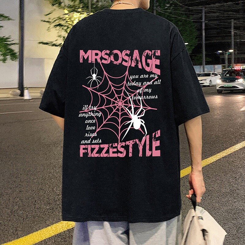 Camiseta de manga corta con estampado de letras Pi Shuai para hombre, camiseta de verano de algodón puro, camiseta pequeña y Popular, camiseta suelta