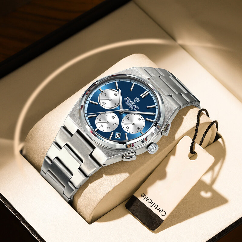 Relógio de quartzo impermeável multifuncional masculino, relógio esportivo, relógio de negócios e lazer, nova marca, relógio