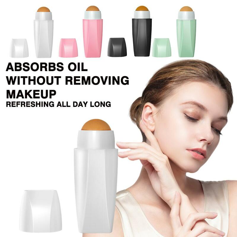 Natural Volcanic Stone Face Oil Absorbing Roller Massage Oil Stick Pores Care Oil Cleaning Roller Skin Removing Facial Tool R1V8