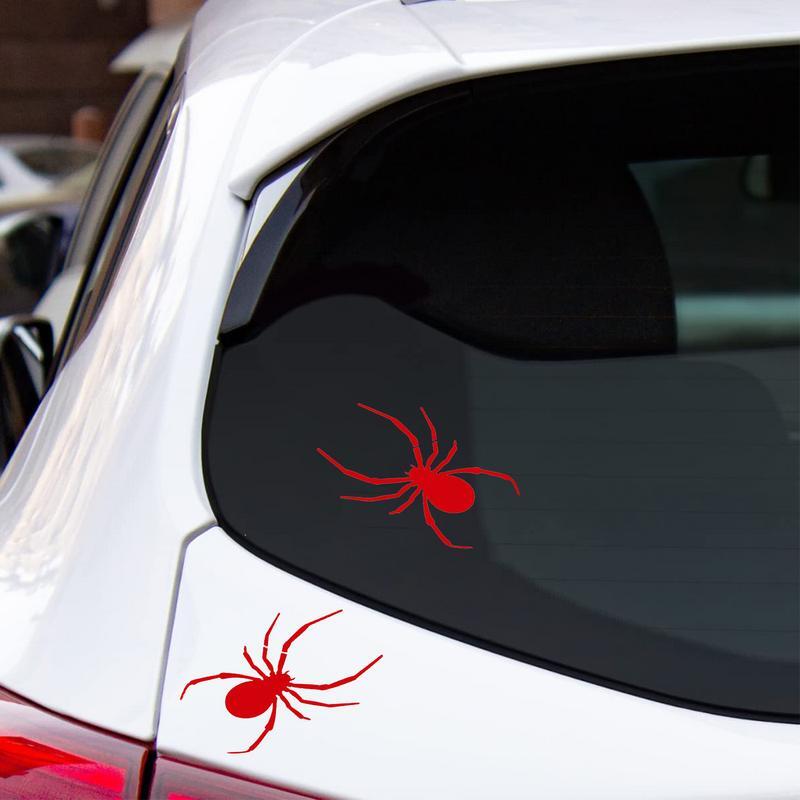 Halloween 2 Pcs Car Sticker Spider Emblems Badges Glue Stickers Auto Spider Badge Decal Ornaments Car Accessories For Motorcycle