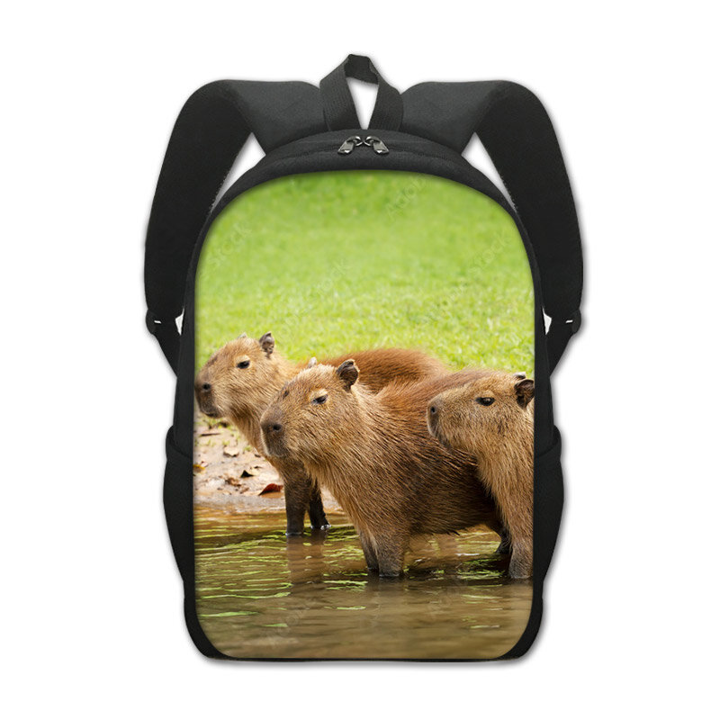 Funny Animal Capybara Backpack 3D Print Schoolbags Child Student for Travel Sport Hiking Fashion Daypack Bookbag Gift, 16 Inches