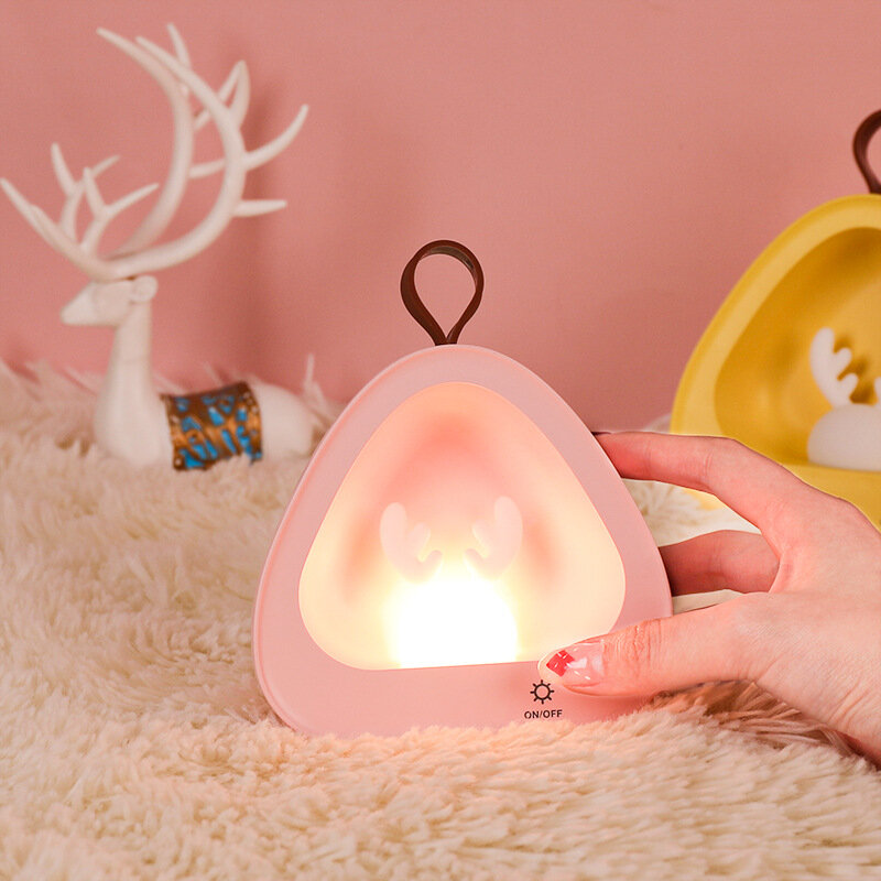 Cute Girl Heart USB Rechargeable Small Night Light Bedroom Bedside Soft Light Eye Protection with Sleeping Light  Feeding Light