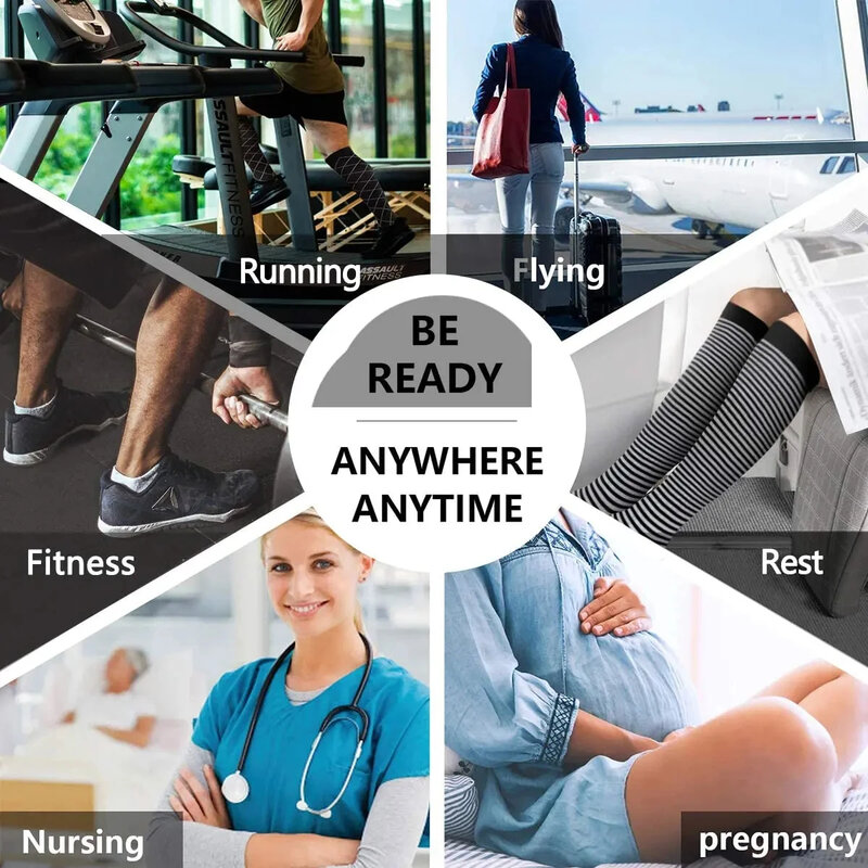 여성용 압박 양말, 의료 치료, 임신 정맥류 양말, 달리기 체육관 사이클링 스포츠 양말, 3 쌍
