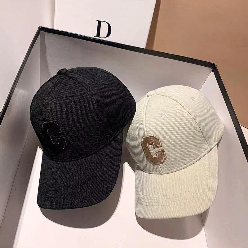 Hats for Men 2023 New C Letter Embroidered Baseball Cap Kpop Fashion Couple Snapback Cap Men and Women Sun Hats Chapeau Homme