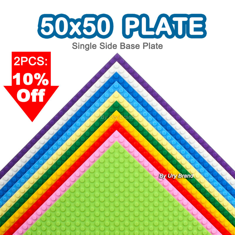 MOC 50*50 Dots High Quality BasePlate Fit Standard Building Blocks DIY Base Plate 40*40cm 50x50 Studs Bricks Toys for Kids Gifts