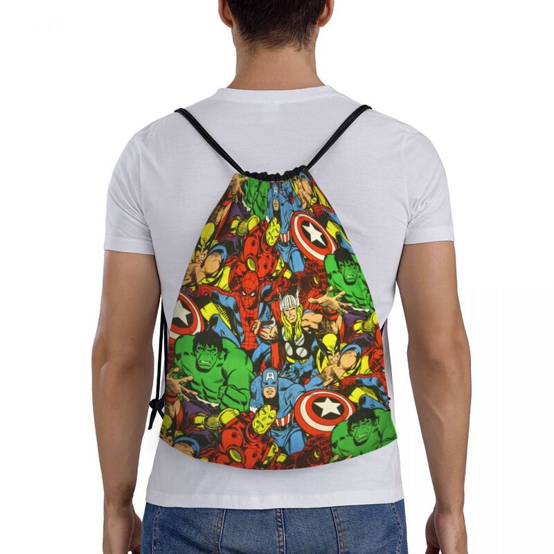 Custom Superhero Spider Man Drawstring Backpack Bags Women Men Lightweight Gym Sports Sackpack Sacks for Yoga