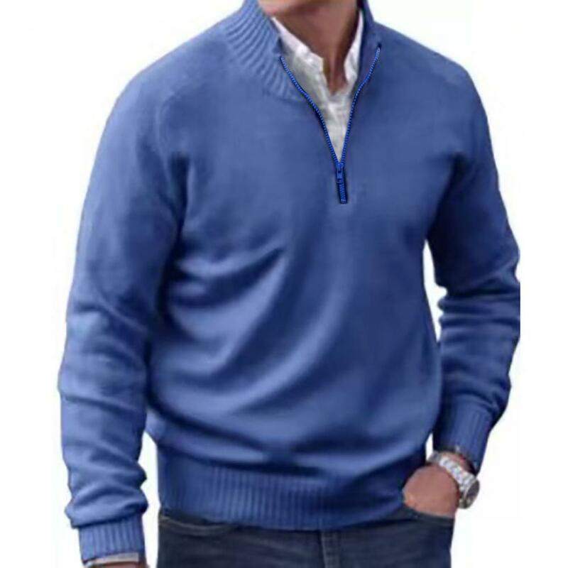 Sweater Jumper Pria Chic Rajutan Serbaguna Tebal Musim Gugur Musim Dingin Sweter Pria Kasual Gaya Sederhana Tahan Dingin