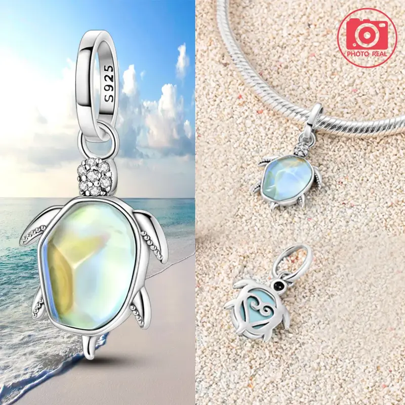 925 Sterling Silver Turtle Ice Skating Butterfly Balloon Pendant Fit Pandora Women Charms Original Bracelet New DIY Jewelry Gift