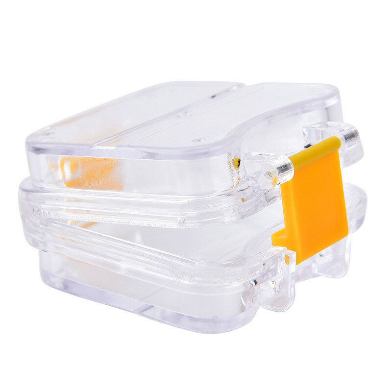 1pc Plastic Transparent Dental Box Denture Storage Box with Film Membrane Colorful Hinge for Crown and Bridges