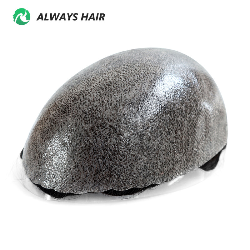 0.12-0.14mm dasar kulit pria rambut prostesis kapiler untuk pria 130% Wig kepadatan rambut palsu pria