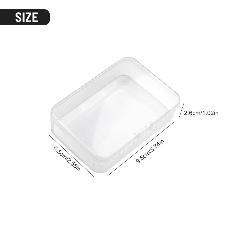 Caja de plástico transparente para manualidades, organizador de joyas, 5 piezas, contenedor de almacenamiento duradero