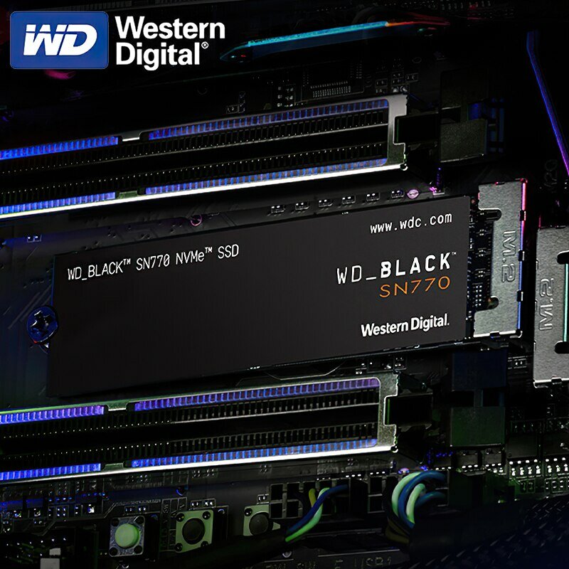 Western Digital-disco interno de estado sólido para ordenador de escritorio, unidad WD SN770 de 500GB, 1TB, 2TB, SSD NVMe Gen4 PCIe M.2 2280 PCIe 4,0 X4 para PS5