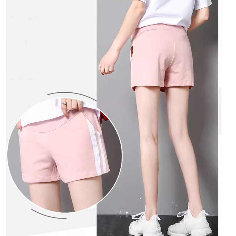 Calças curtas para gestantes, shorts de verão, calças curtas para gravidez, roupas de barriga ajustáveis, estilo coreano
