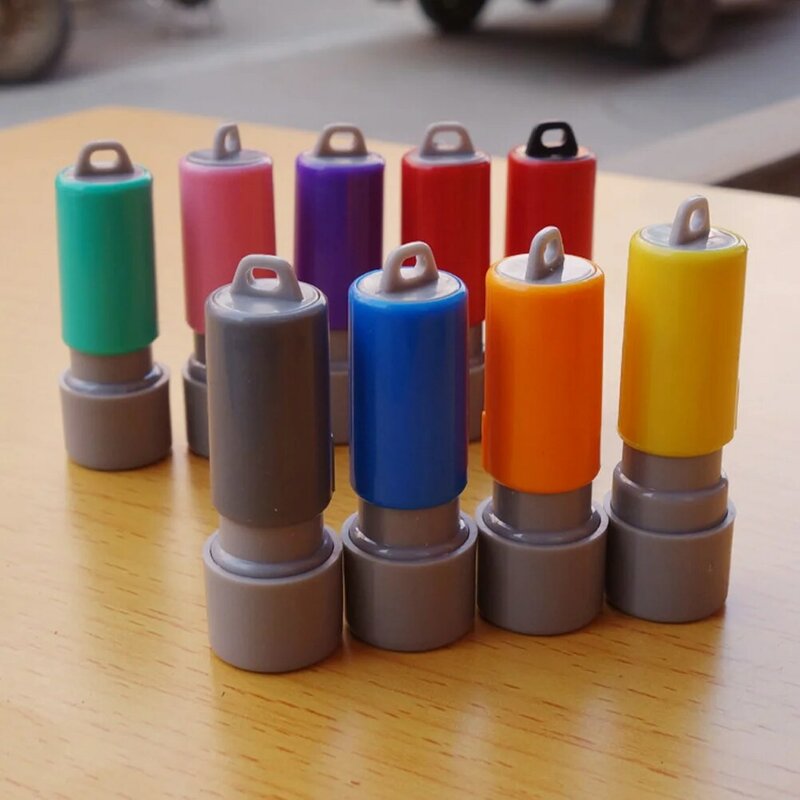 10 Pcs Seal Case Round fai da te Tool Blank Making Seals Ink con Pad Stamp Accessory Self Stamps Holiday