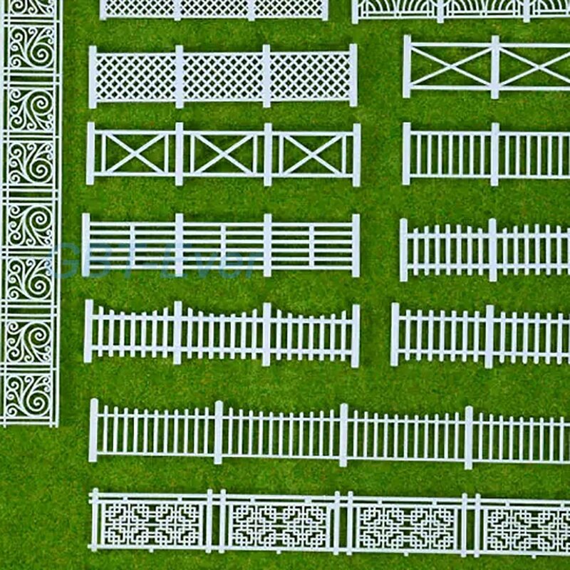 5 buah pagar hitam/putih pagar arsitektur Model pasir meja pagar lanskap barang dekoratif kreatif pagar plastik