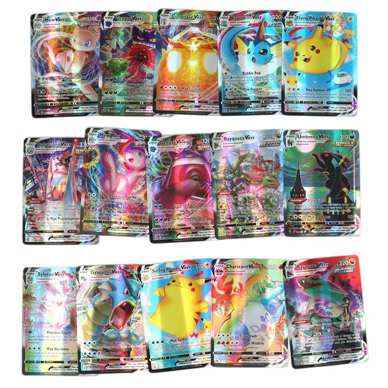 Cartes Pokémon holographiques planchers let Glass, New ex Vstar, Vmax GX en anglais, Lettre avec arc-en-ciel, Arc192.Shiny Charizard, Cadeau pour enfants
