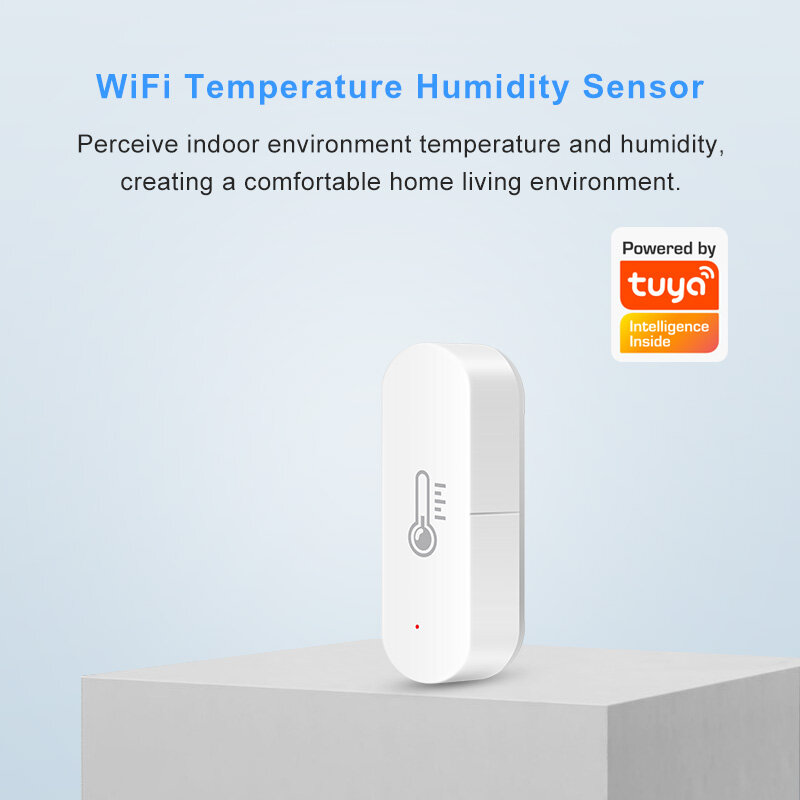CORUI Tuya Wifi Smart Temperature dan Moisture Sensor Wall-Mounted Intelligent Linkage Share Device Alexa Google Home