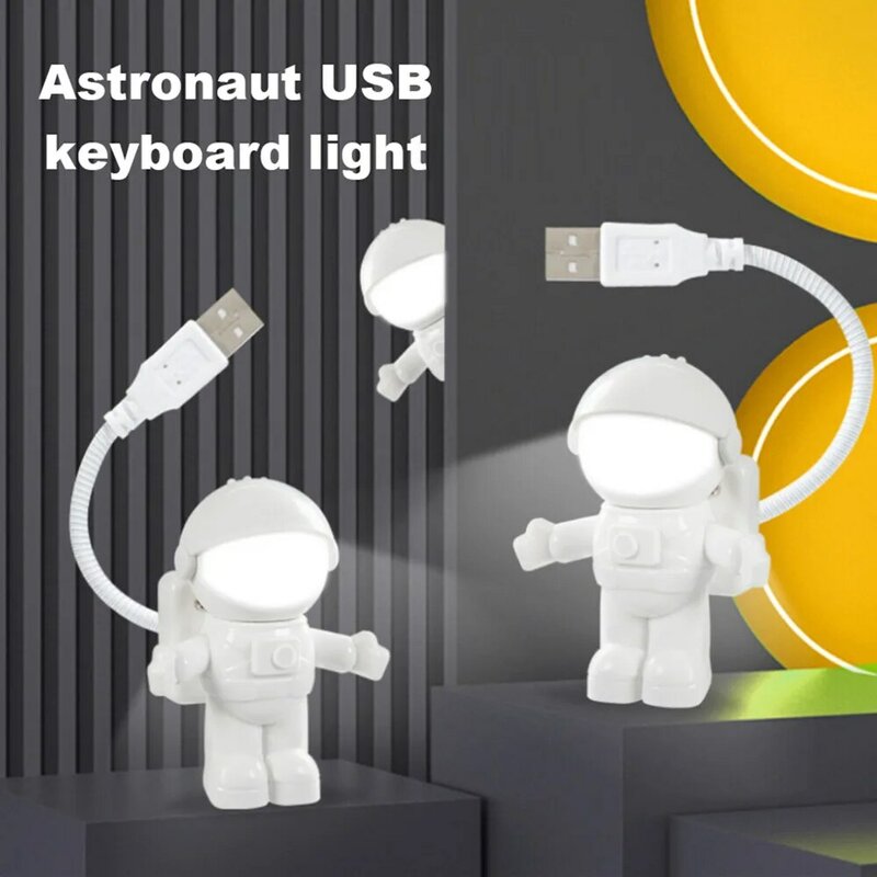 우주 비행사 USB 야간 조명, 조정 가능한 야간 조명, 컴퓨터 PC 램프, 참신한 우주인 USB 램프