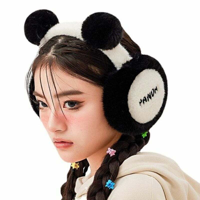 Orejeras de Panda plegables de felpa, orejeras cálidas de Panda, calentador de orejas de Panda encantador, estilo nacional, invierno, nuevo