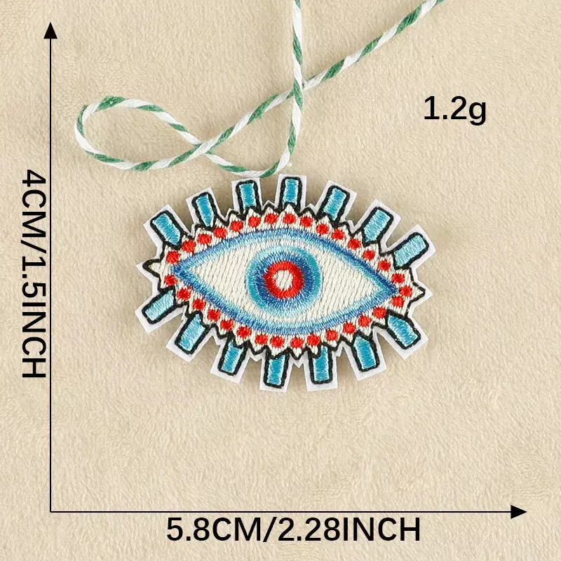 2024 New Embroidery Patch DIY Feathers Evil Eye Stickers Adhesive Badges Iron on Patches Hats Jacket Emblem Fabric Accessories