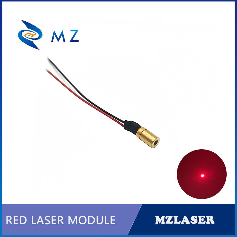 Kleine Formaat Low Power Laser Module 6Mm 635nm 5Mw Red Dot Industriële Grade Apc Drive Messing Shell