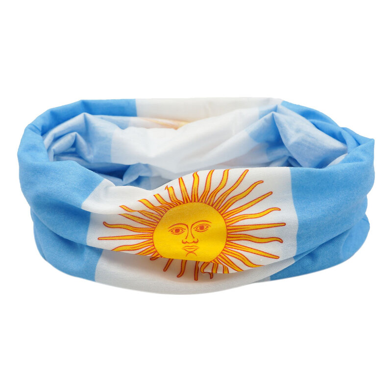 여름 통기성 아르헨티나 국기 반다나, 심리스 페이스 실드, 전세계 축구 팬, 야외 스포츠 머리띠, 목 각반