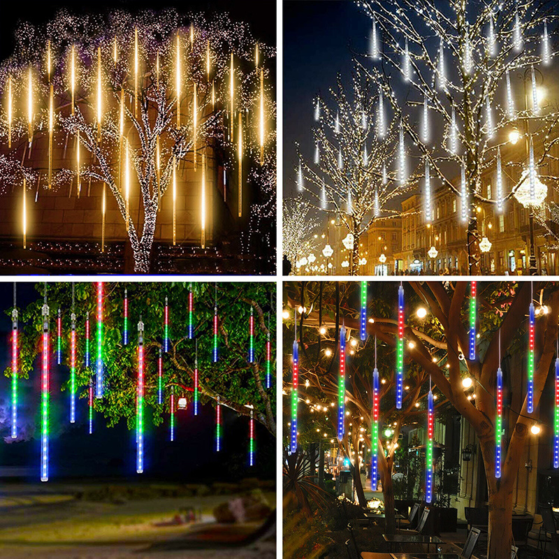 في الهواء الطلق LED النيزك دش أضواء سقوط قطرة المطر الجنية سلسلة ضوء مقاوم للماء لعيد الميلاد حديقة عطلة زينة